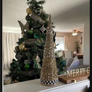 MacKenzie-Childs Gold and Silver Jewel Cone Tree